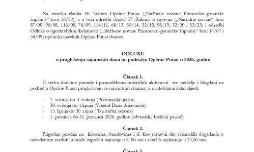 Odluka sajamski dani 2026